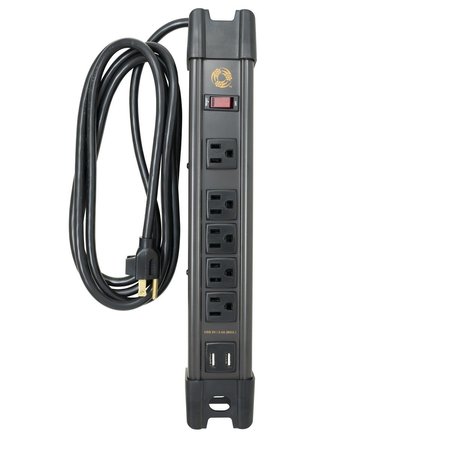 SOUTHWIRE 8 ft. Magnetic Power Strip with USB, 5 Out SO377258